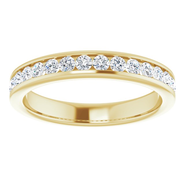 0.50 ct. Round Cut Diamond Wedding Band Channel Set Anniversary Ring-VIRABYANI